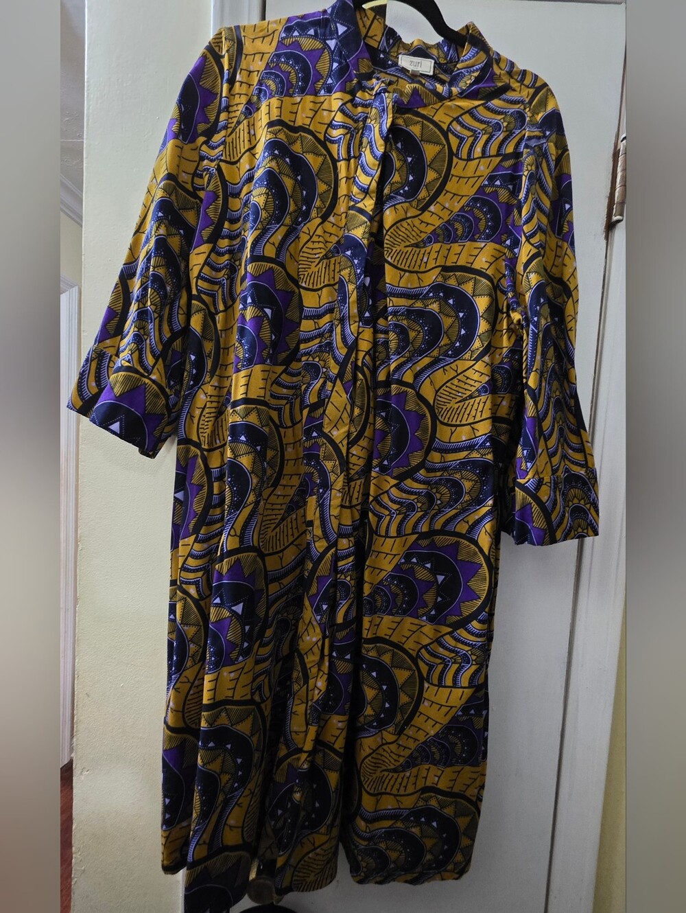 Zuri EMPIRE STATE Vibrant Yellow & Purple  Dress XL
